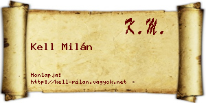 Kell Milán névjegykártya